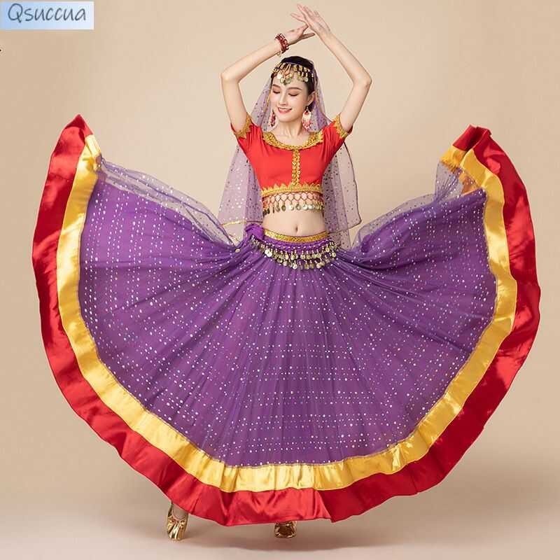 LY Indian Dance Belly Dance Costumes Large Swing Skirt Group Dance Performance Outfit Adult Female