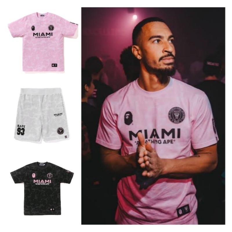 ♞,♘เสื้อ 3xl ชมพูพร้อมส่ง NEW BAPE x Inter Miami CF Camo Tee DJK