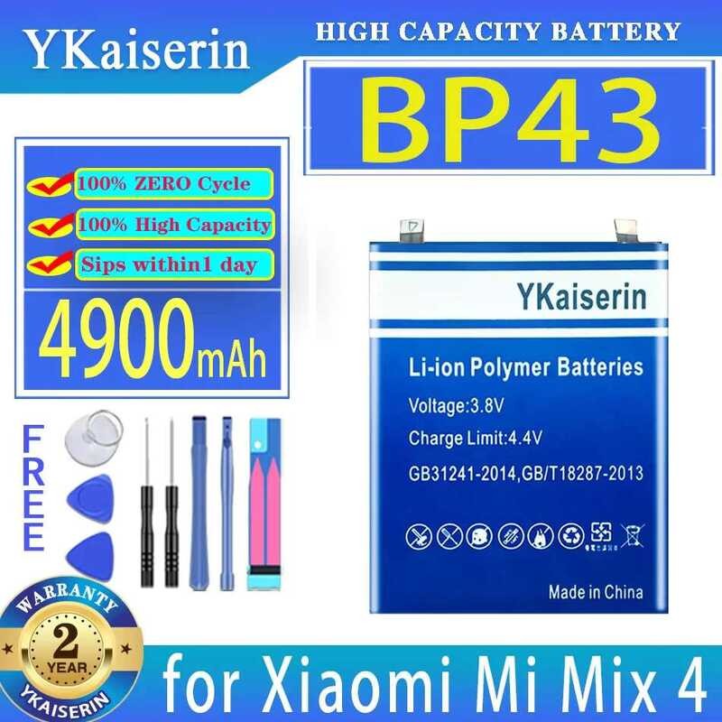 YKaiserin 4900mAh Replacement Battery BP43 for Xiaomi Mi Mix 4 Mix4 Bateria