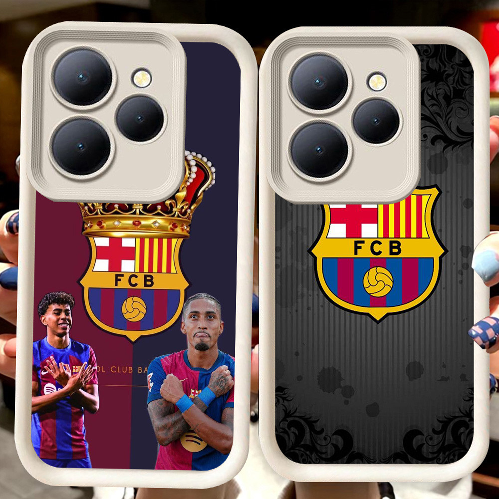 H77 Barcelona Club ปลอกสีขาวสําหรับ Tecno POP Spark GO1S 8 4 9 20 GO 7 Pova 5 GO1 6 Camon 12 GO2 40 