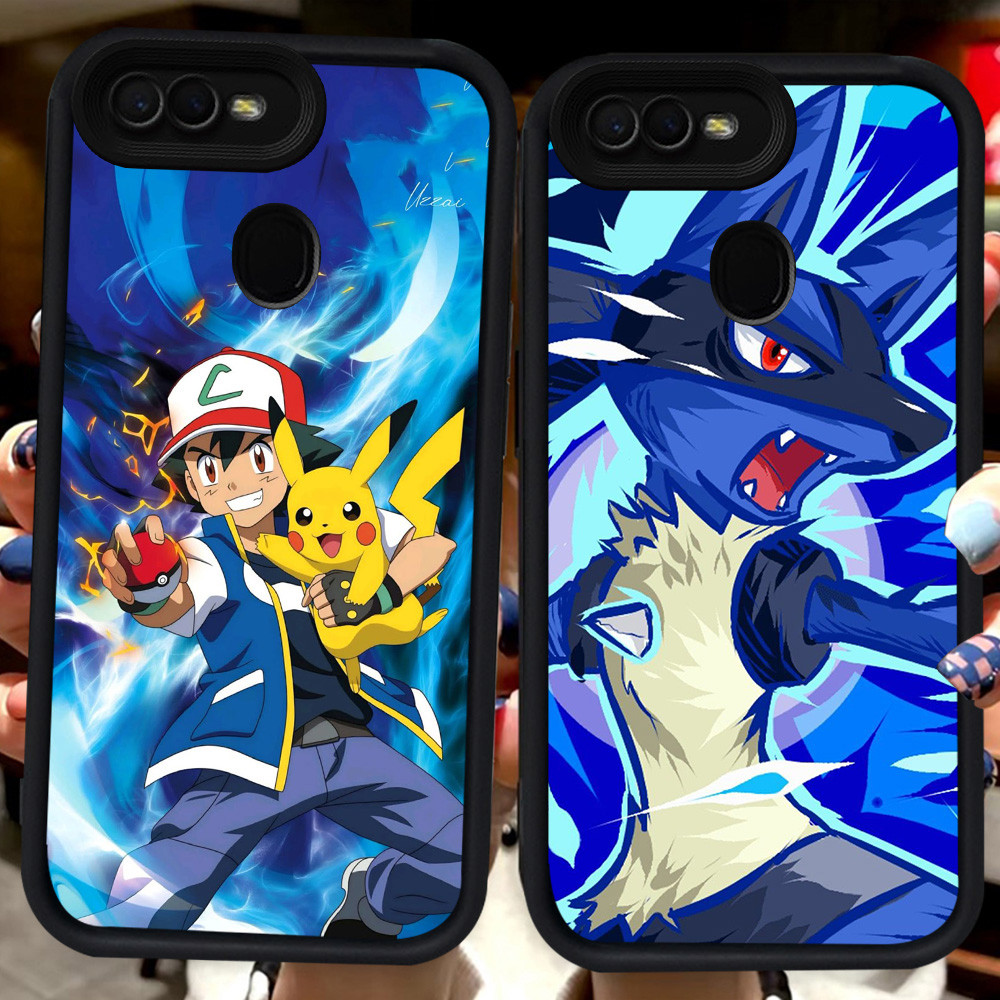 เคสสีดําสําหรับ OPPO A5 F9 F7 A1K A3S A7 A12E A12 F5 A12s A5S Pro H100 Pokemon