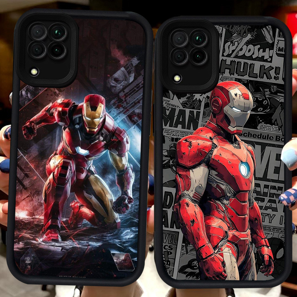 ปลอกสีดําสําหรับ Samsung A04 A05 A06 A07 J7 J2 Prime F04 A22 A12 A04E M04 Pro 5G H46 Iron Man