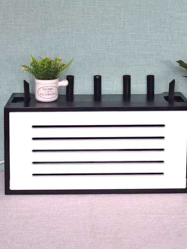 กล่องเก็บของเราเตอร์ Xiaomi AX6000 3600 ขนาดใหญ่ ทำจากไม้เนื้อแข็ง พร้อมปลั๊กไฟและโมเด็มออปติคอล ปกก