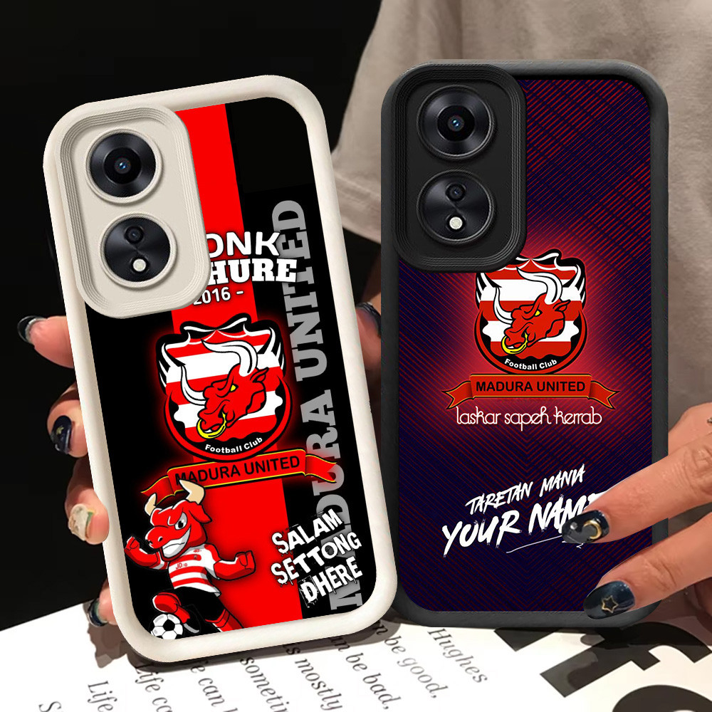 BI87 Madura United FC Casing สําหรับ OPPO A38 A60 A58 A18 5G สีขาวสีดํา