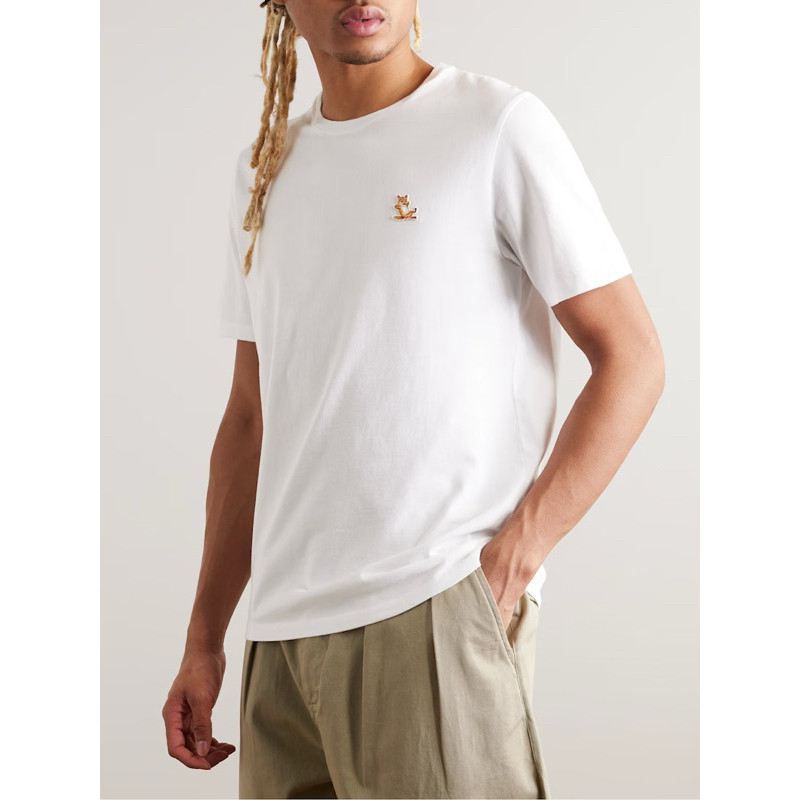 ♞Maison Kitsune chillax fox tshirt white แท้ พร้อมส่ง size s WHF