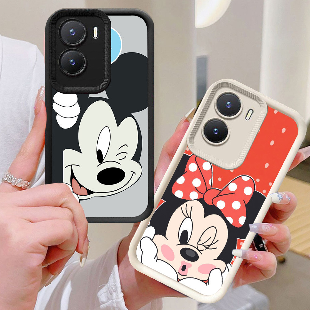 BI33 เคสมิกกี้เมาส์สําหรับ VIVO Y55 Y75 Y33E Y01 5G Y01A สีขาวสีดํา
