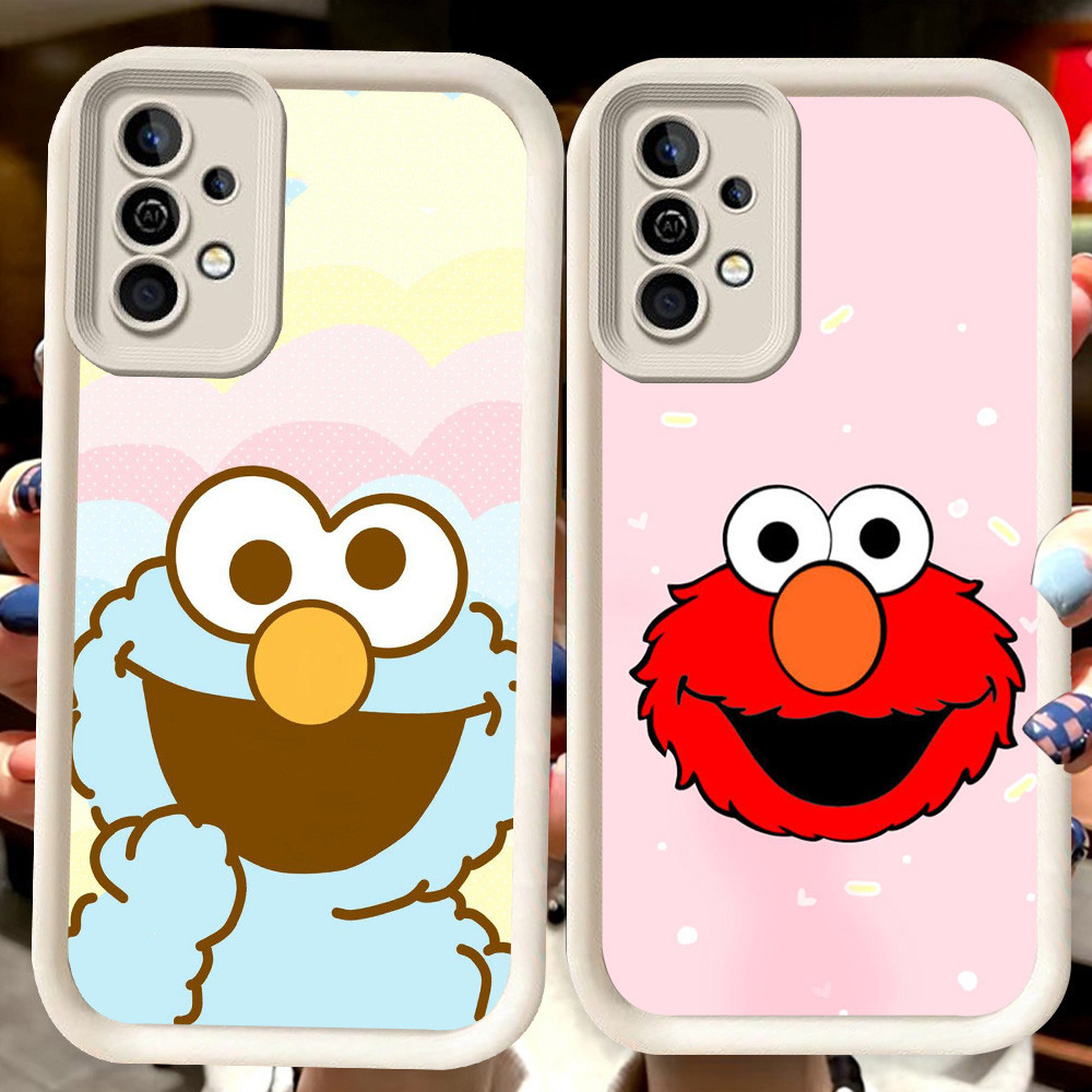 H114 Sesame Street Elmo ปลอกสีขาวสําหรับ Samsung A04s A36 A14 A05S A56 A35 A34 A24 S25 Ultra A15 A54