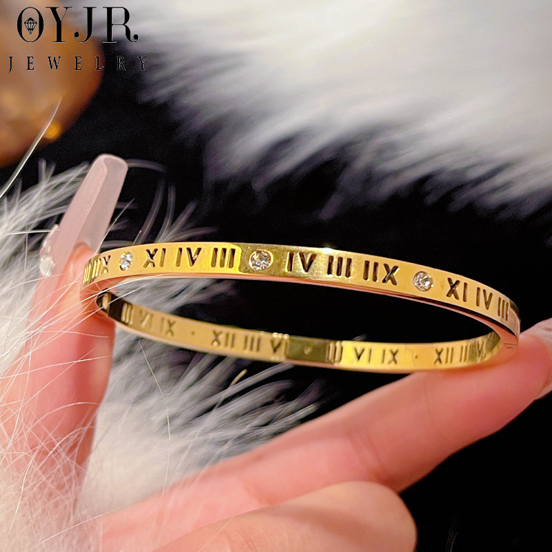 OYJR สร้อยข้อมือสแตนเลส สร้อยข้อมือแฟชั่นสวยๆสำหรับผู้หญิง - รูปที่ 4