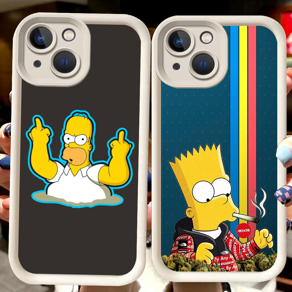 H88 The Simpsons เคสสีขาวสําหรับ iPhone 6 7 6s 8 Plus 13 14 Pro Max