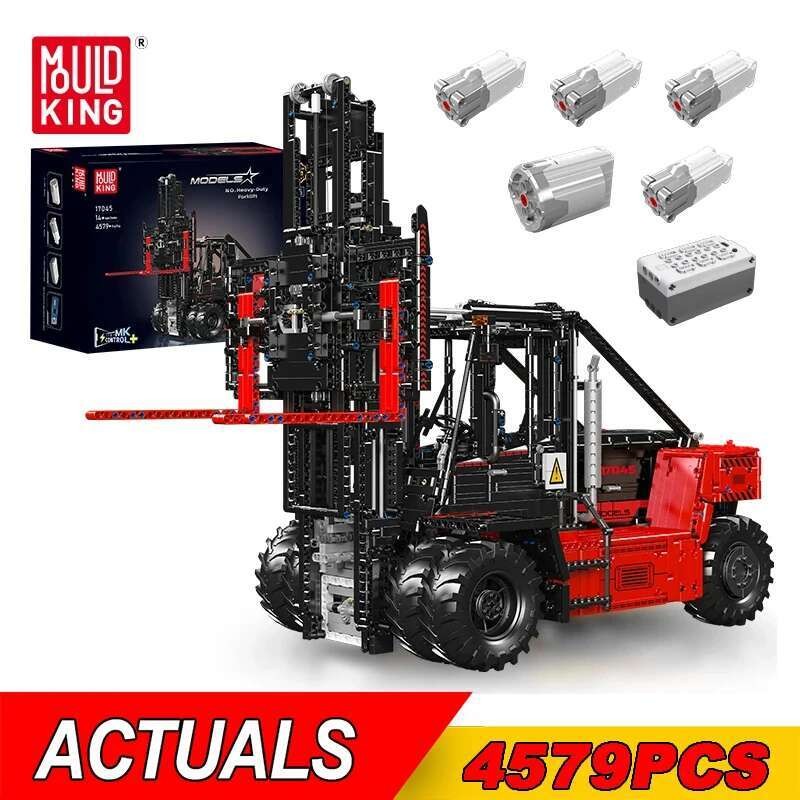 MOULD KING 17044 MOC Technical RC Forklift Truck Building Blocks Heavy-Duty Forklift Model Engineeri