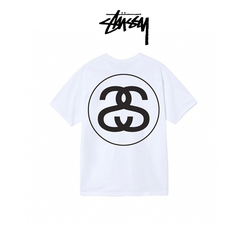 ♞,【Official Store】เสื้อ Stussy  Big Link Tee พิมพ์ลายเรขาคณิตแขนสั้น DS GHN