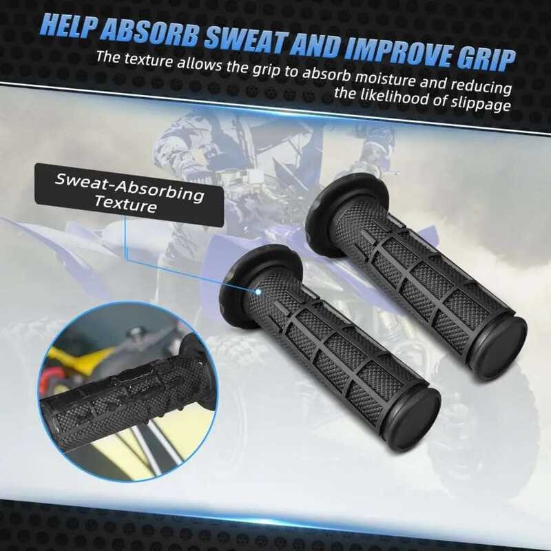 ▥ ATV Universal 7/8 "ยาง Hand Grips สําหรับ Yamaha Raptor 700R 600Rr 250 Yfz450 นักรบ Banshee 3