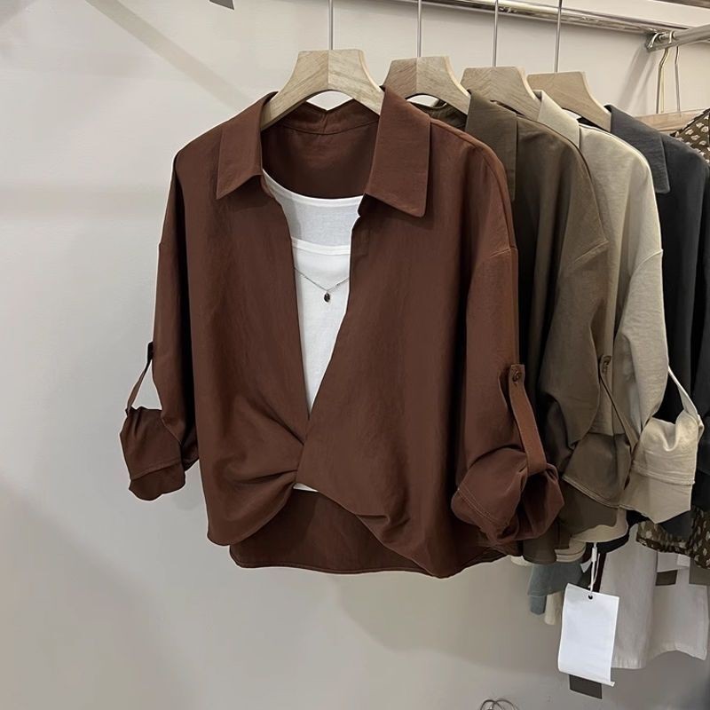 เสื้อเชิ้ตผู้หญิงฤดูใบไม้ผลิ/ฤดูร้อนใหม่คอปกโปโล