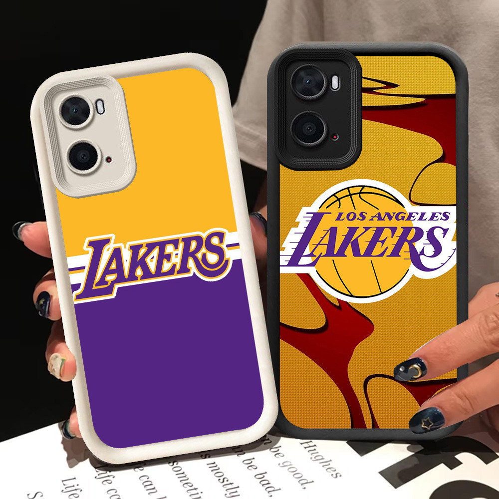 BI29 เคส Lakers สําหรับ OPPO A77s A96 A77 Realme C33 9i สีขาวสีดํา