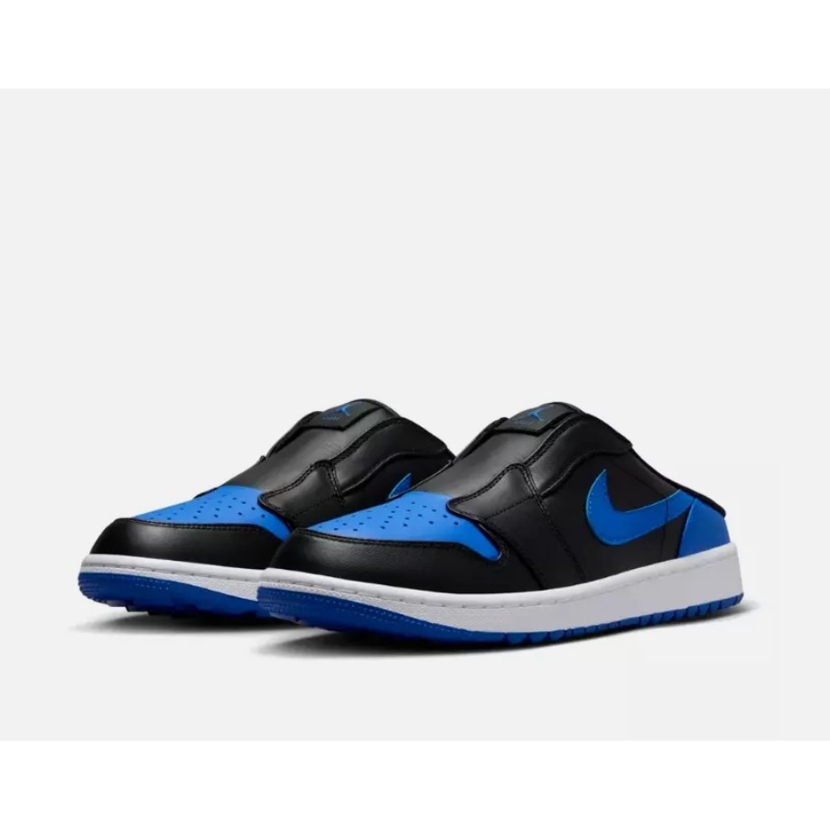 ♞Nike Golf Air Air Jordan Mule รองเท้ากอล์ฟผู้ใหญ่สีดำ Royal Blue FJ1214-002 GFD