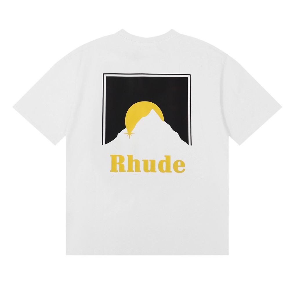 Rhude Saint-Croix Coconut Print Summer New Style Loose Casual Short Sleeve T-Shirt For Men And Women