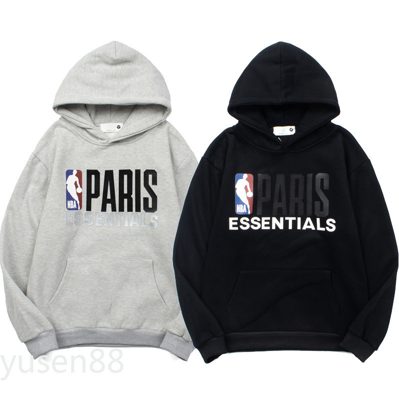 ♞,♘,♙ขายร้อน High Street Jerry สไตล์เดียวกัน FG ESSENTIALS ตัวอักษรบรรทัดคู่ลามิเนตพิมพ์ Hoodie 202