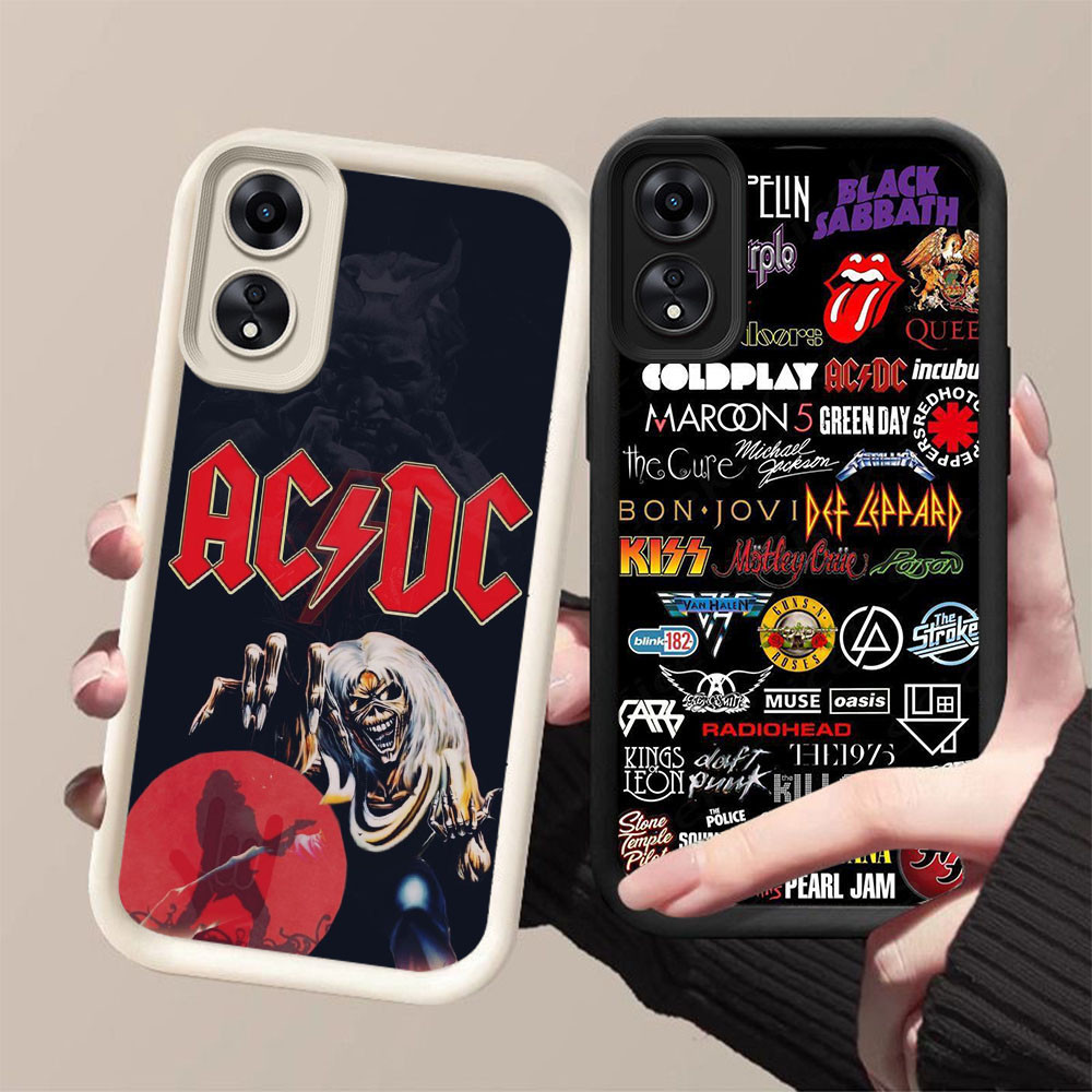 MK-1 AC DC Rock Band ซิลิโคนอ่อนนุ่มสําหรับ OPPO A17 A17K A38 A58 F23 A60 A18 A78 A98