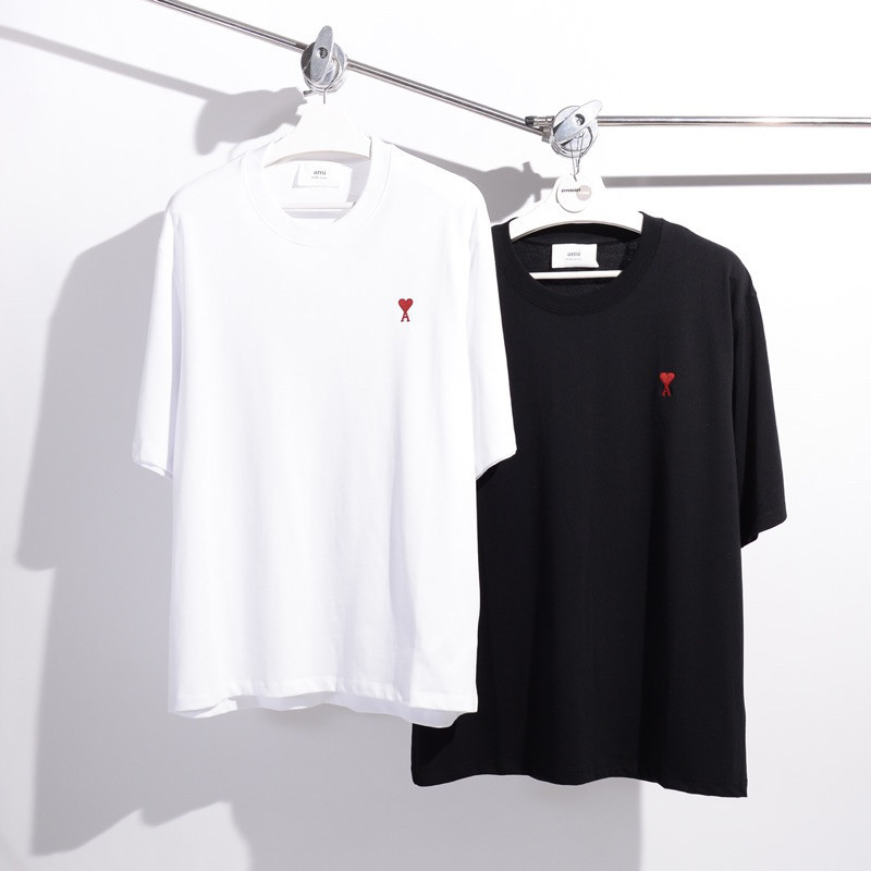 ♞,♘,♙AMI PARIS  Ami de Coeur  t-shirt (โลโก้เล็ก) ทรงoversized JHG