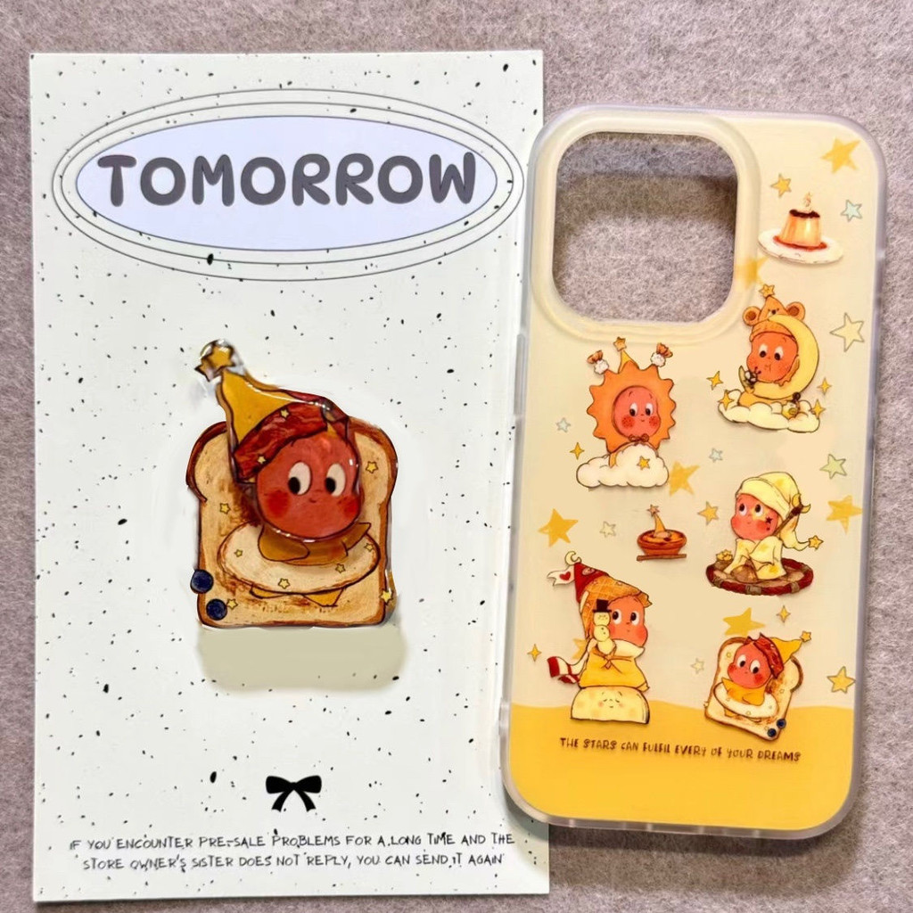 น่ารัก Toast Starman วงเล็บหมุนได้ Apple 16/15/14pro เคสโทรศัพท์ 13/12/11 Soft Case xr78p