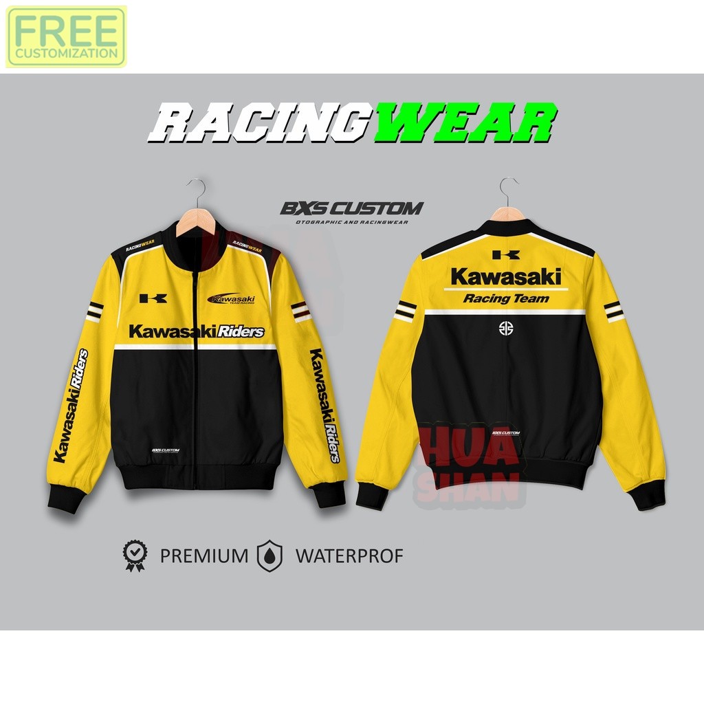 เสื้อแจ็คเก็ตทีม Kawasaki RACING | เสื้อแจ็คเก็ตกันน้ําระดับพรีเมียมและกันแดด