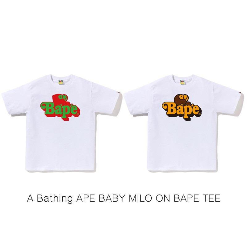 ♞,♘,♙พร้อมส่ง เสื้อยืด A Bathing Ape Bape ลาย BABY MILO ON BAPE TEE ของแท้ % จากญี่ปุ่น RDH