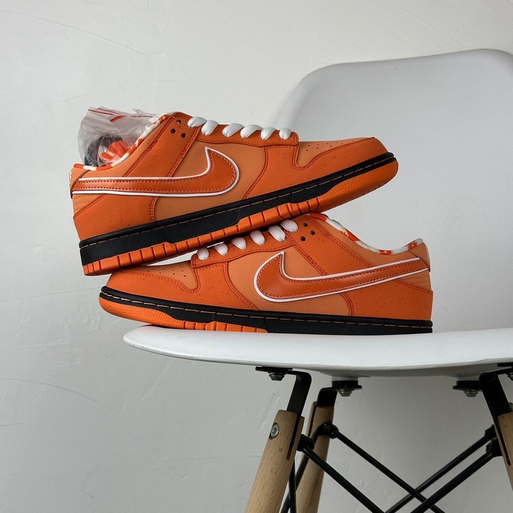 ♞,♘SB Dunk Low Concepts สีส้มกุ้งก้ามกรามรองเท้าผ้าใบผู้ใหญ่รองเท้าสเก็ตบอร์ด FD8776-800 pv531 GFD