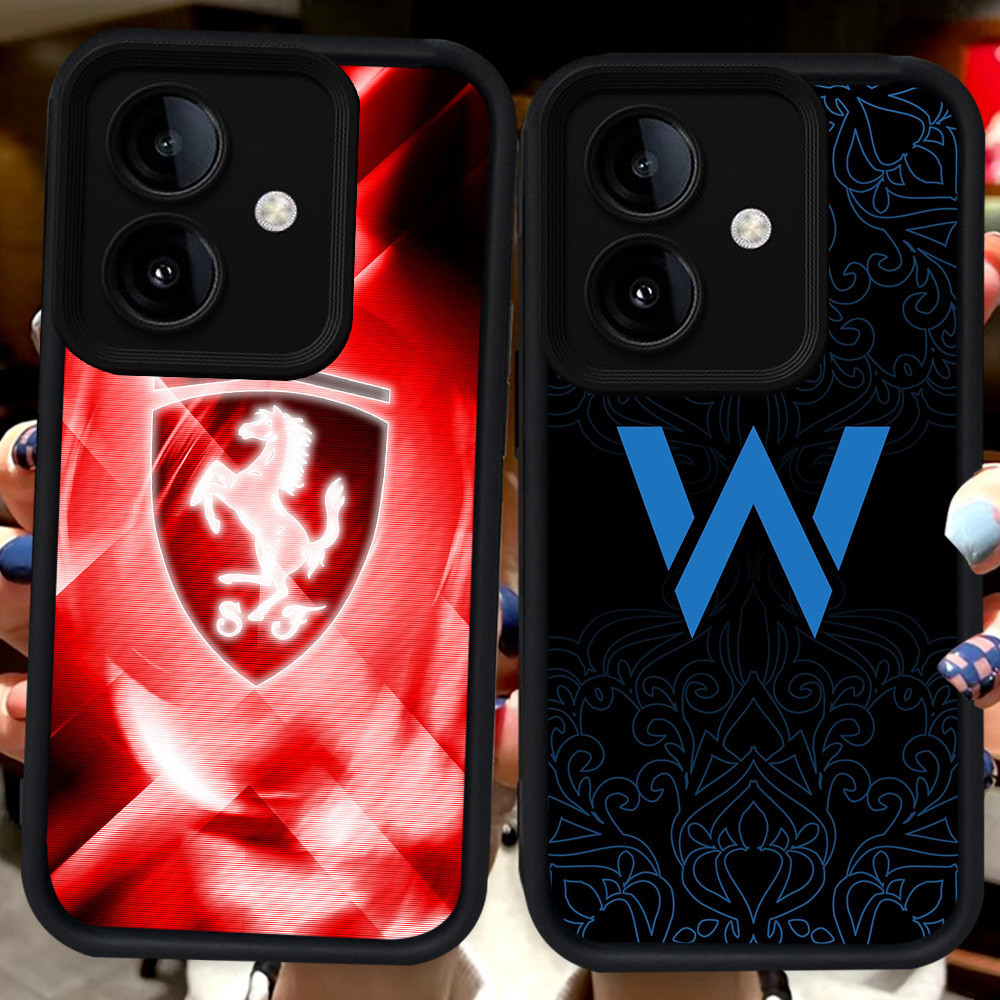 ปลอกสีดําสําหรับ OPPO A3 A3X A79 A5 A5X Pro 5G H19 F1 โลโก้ทีม