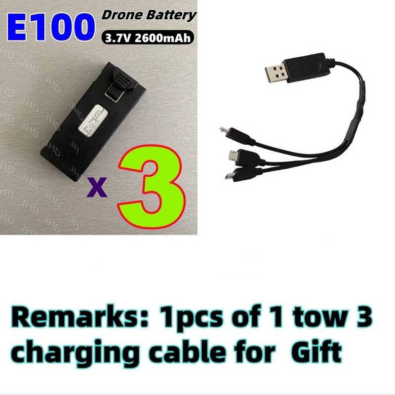 ❃ JHD 3.7V 2600Mah RC Charger อุปกรณ์เสริมสําหรับ E88 E525 E88evo Ls-E100 Mini Drone E100 แบตเต ❃