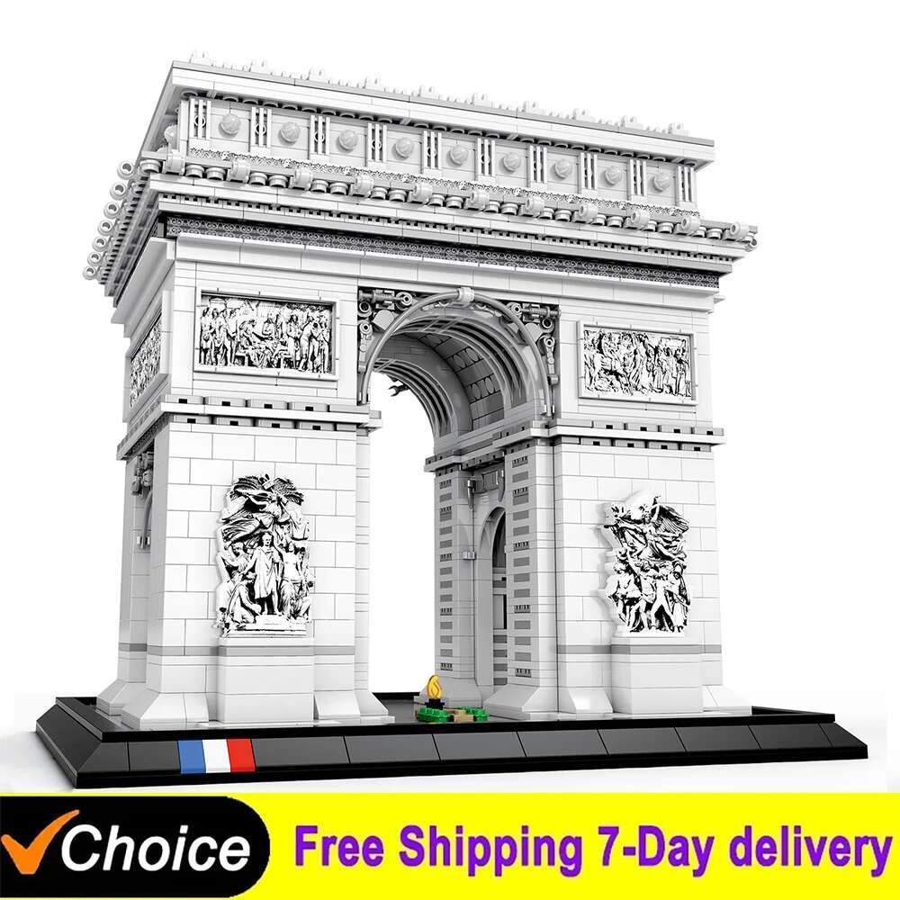 NEW 3718Pcs World Famous Landmark Arc de Triomphe Model Building Blocks Desktop Decoration Bricks Ki