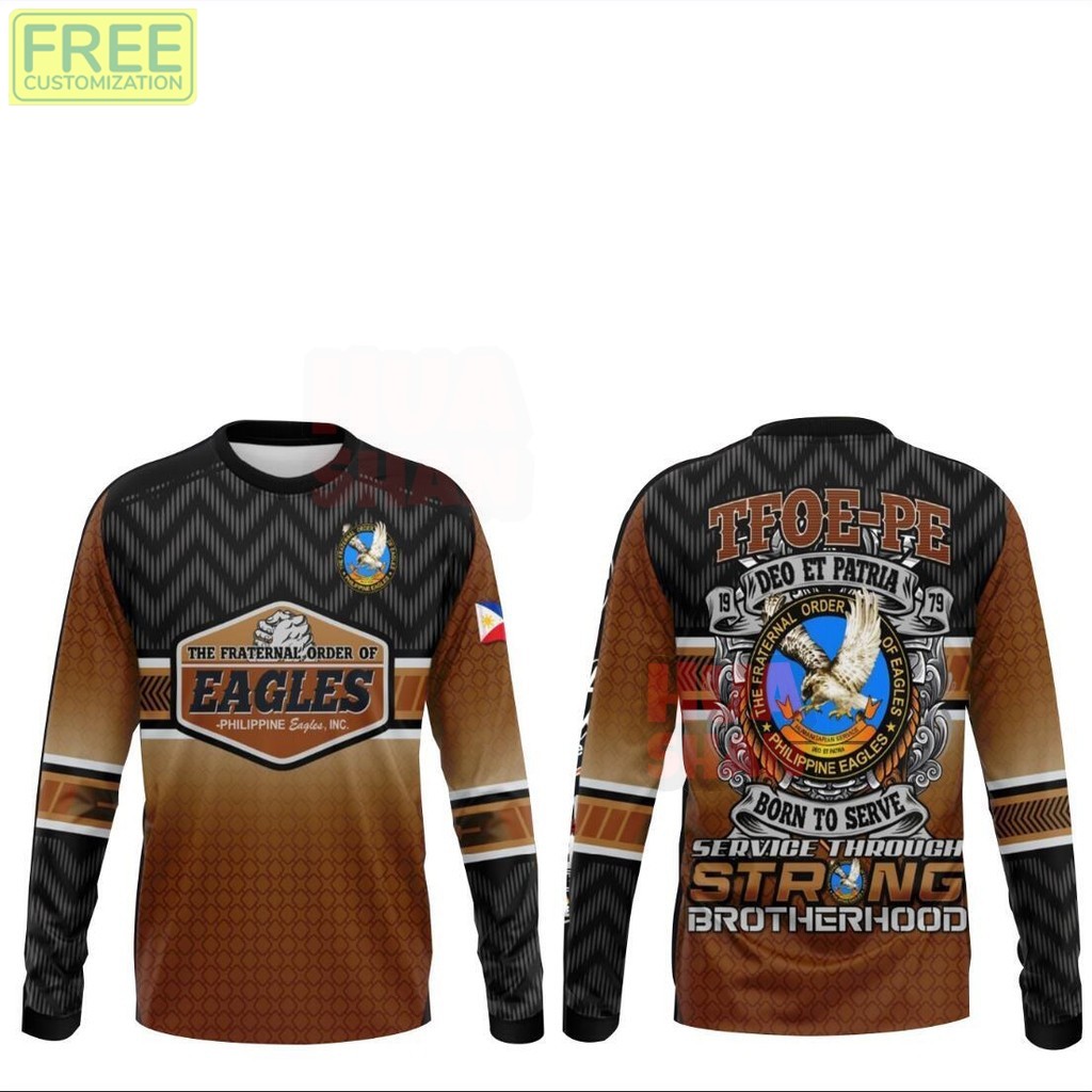 2025 3D Long T - เสื้อสําหรับ The Froother Order of Eagles (Philippine Eagles) - สีน้ําตาล - ลายตามช