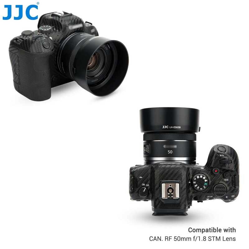 ❃ JJC Es-65B ES 65B เลนส์ฮูด RF 50มม.F1.8 STM เลนส์สำหรับ Canon EOS R RP Ra R3 R5 R6 R7 R10 C70 ❃