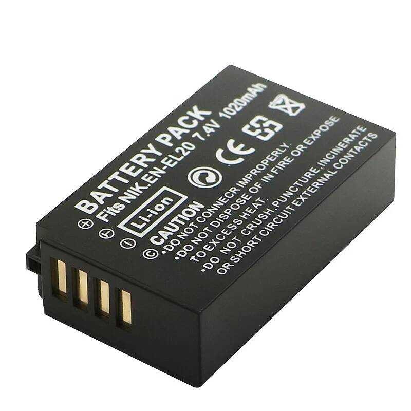 ▥ แบตเตอรี่ En-El20ชาร์จไฟได้1020มิลลิแอมป์ต่อชั่วโมงสำหรับกล้อง Nikon P950 P1000 Dl24-500 Cool