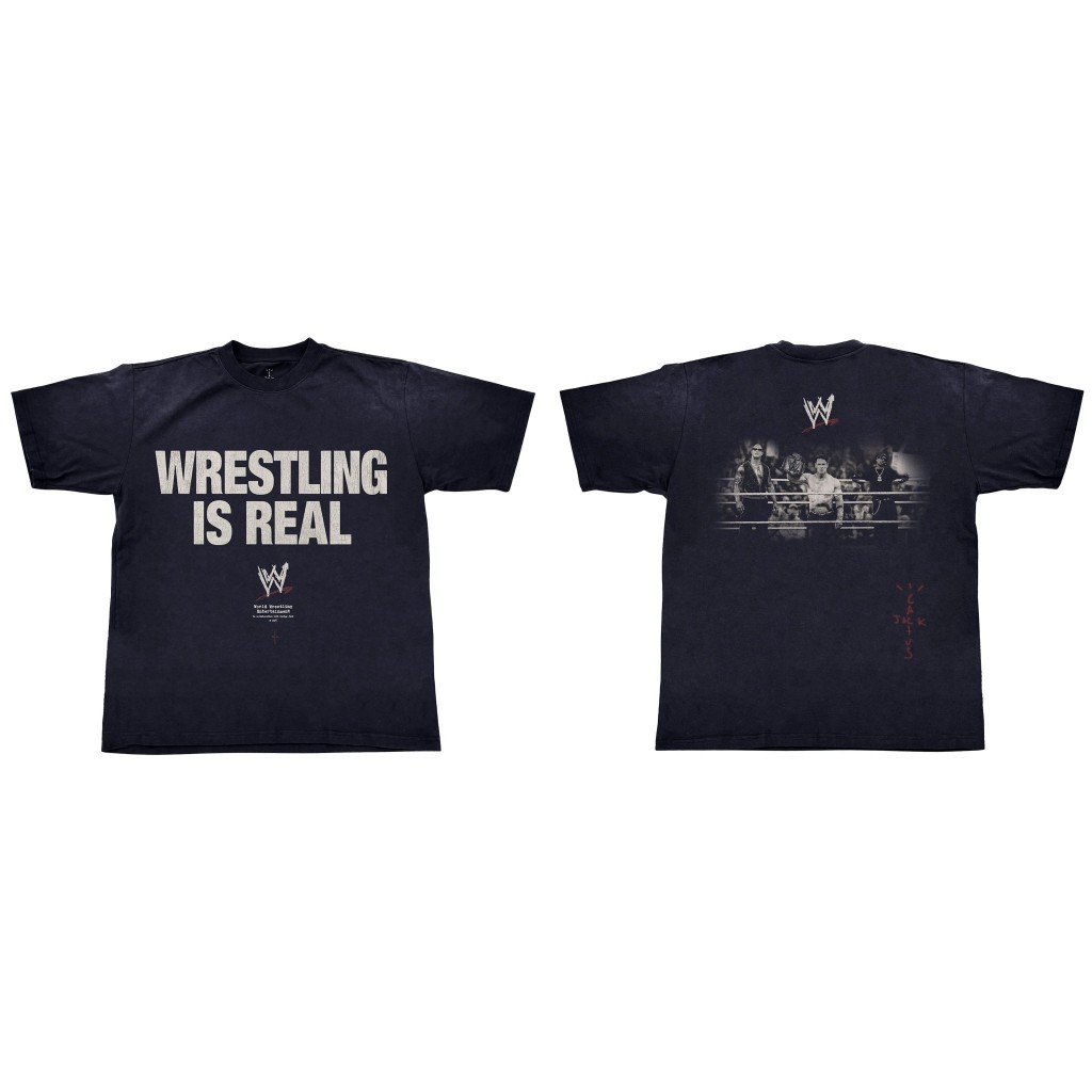 ♞,♘[ ของแท้ ] เสื้อยืด Cactus Jack Travis Scott WRESTLING IS REAL WWE TEE ของใหม่ ลายใหม่ ล่าสุด (