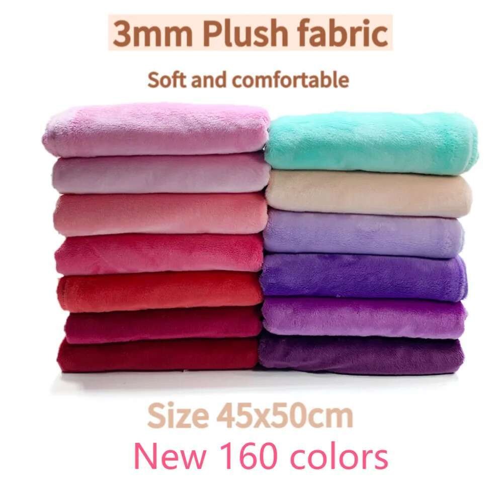 Selkato 3 มม.ผ้า Minky โพลีเอสเตอร์ 100% 43 สีผ้าเป็นมิตรกับสิ่งแวดล้อม 45x50 ซม.ตุ๊กตา Plush เครื่องแต่งกาย Liner Plush ผ้า