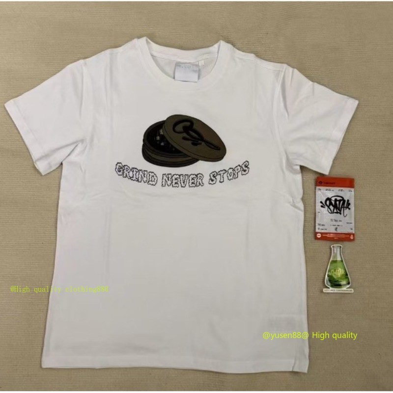 ♞ขายร้อนสไตล์ใหม่ DSY Mens Hip-Hop Letter พิมพ์เสื้อยืดแขนสั้นหลวมรอบคอแขนสั้นเสื้อยืด 2025