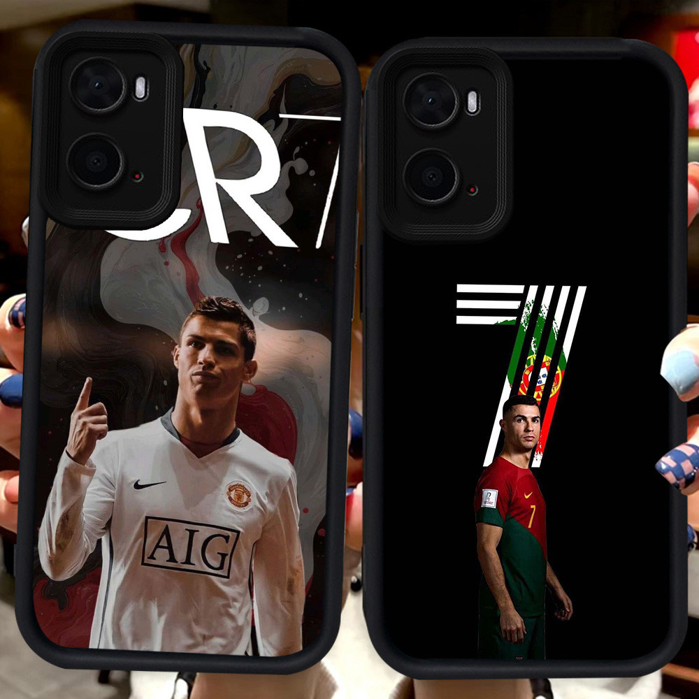 ปลอกสีดําสําหรับ OPPO A36 A57s A57 A96 A76 A77 A57e A77s H31 Ronaldo CR7