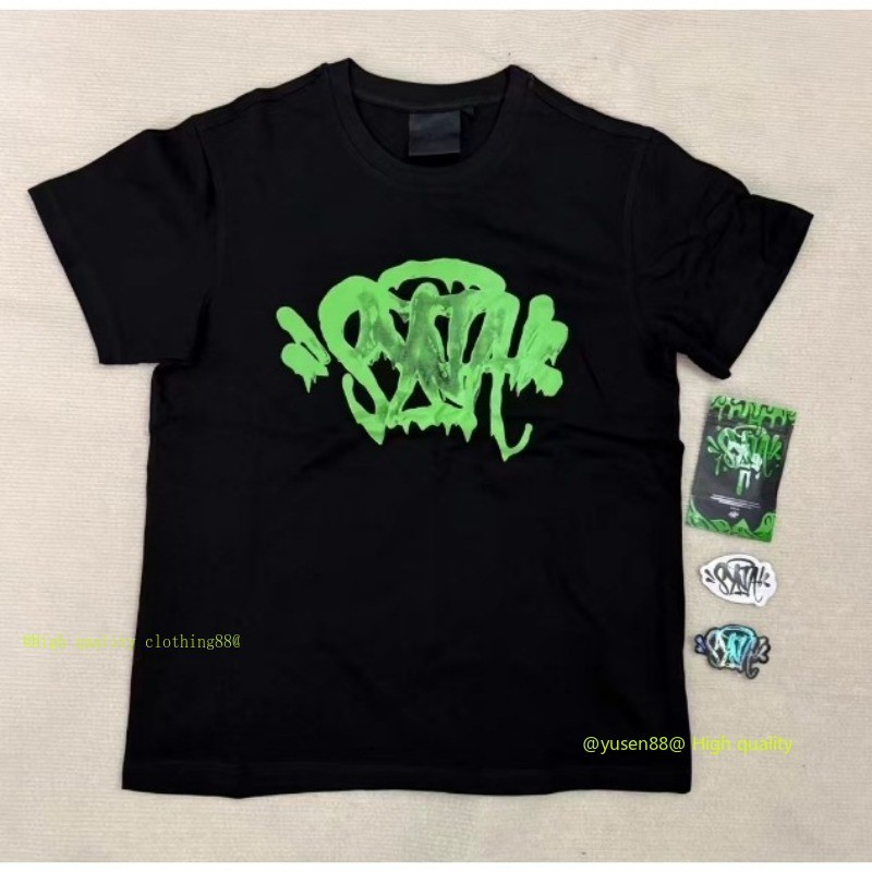 ♞ขายร้อนสไตล์ใหม่ DSY Synaw ฤดูร้อนแขนสั้นเสื้อยืด Breathable Casual Hip-Hop Rap Street รอบคอแขนสั้