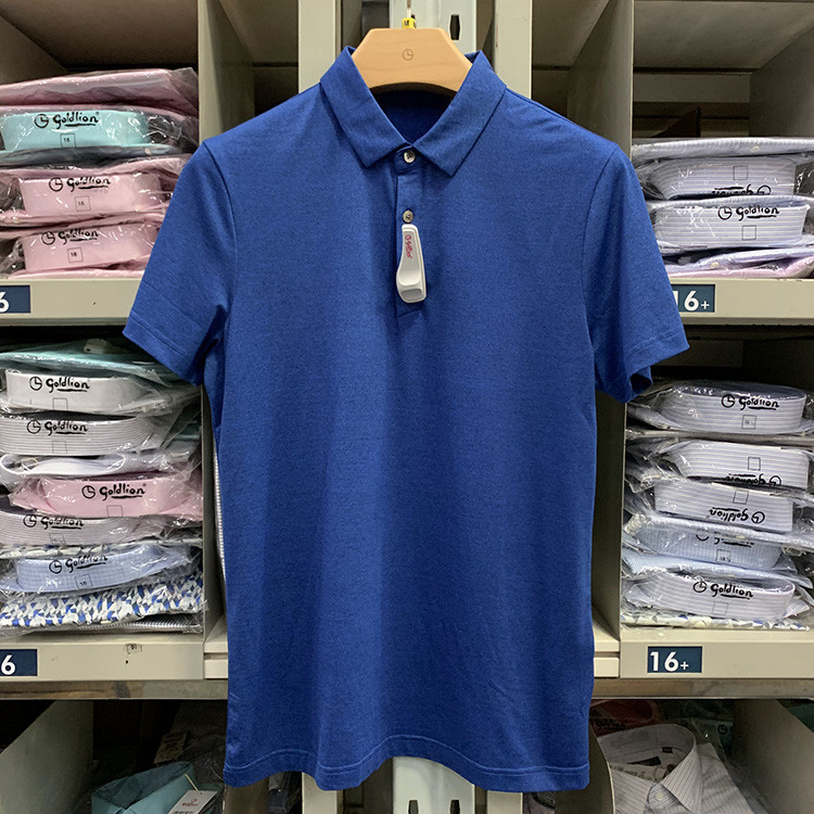 ♞,♘,♙เสื้อยืดแขนสั้นคอปกแบบพับสำหรับผู้ชายสไตล์ฤดูร้อน Goldlion ขนาด MTS 18121052 -85 RDH