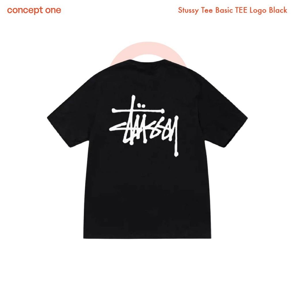 ♞,♘Conceptone Stussy Basic Tee Black เสื้อยืด RDH