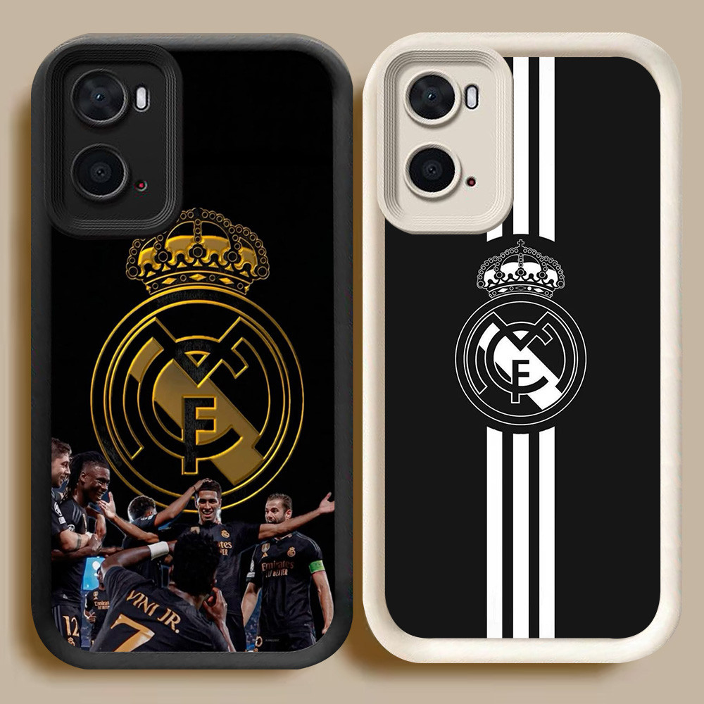 BI98 Real-Madrid Casing สําหรับ OPPO Reno 7 Find X5 Lite 8 5G สีขาวสีดํา