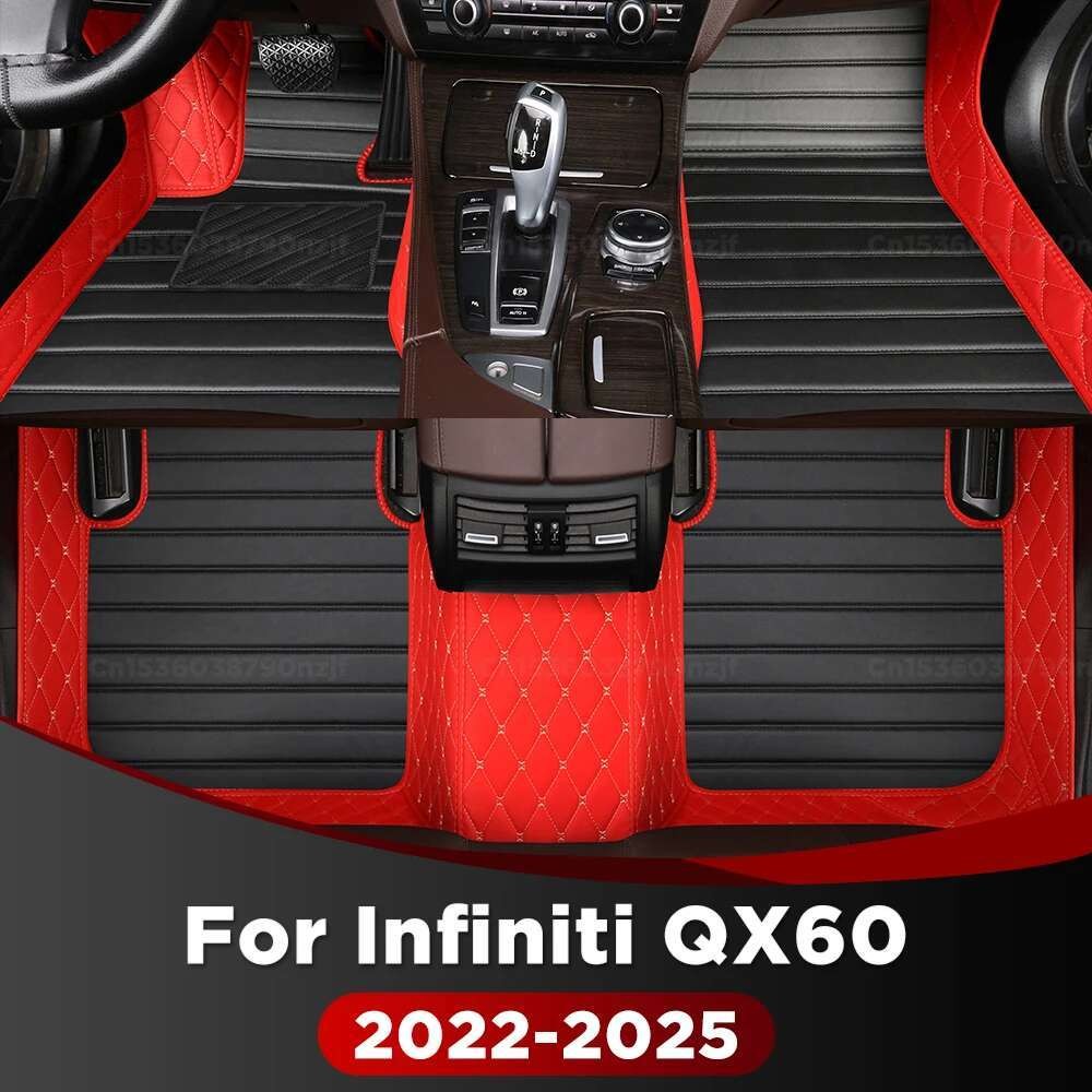 RHD สําหรับ Infiniti QX60 2022-2025 2024 2023 Custom รถพรมปูพื้นรถยนต์พรมฝาครอบรายละเอียดภายในอุปกรณ