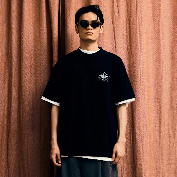 ♞,♘INTERFVCE AWO OVERSIZED T-SHIRT MIDNIGHT SPARK FAH