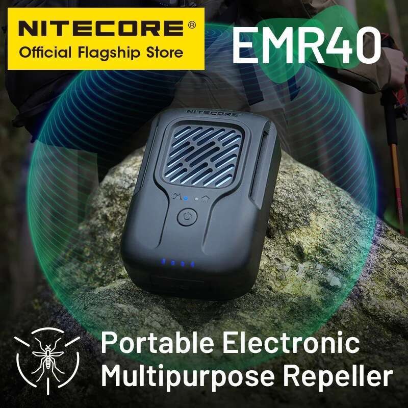 NITECORE EMR40 เครื่องไล่ยุงแบบพกพา 16ft EDC แบตเตอรี่ในตัวสําหรับ Camping Trekking Road Trip เดินตกปลาสุนัข