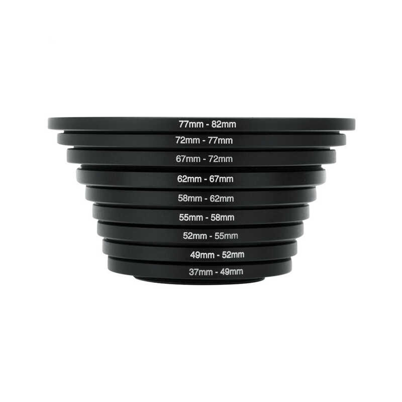 ▣ 9Pcs 18Pcs Filter Step Up/Down Adapter Ring 37-82Mm 82-37Mm For All DSLR Camera Lens Mount Se