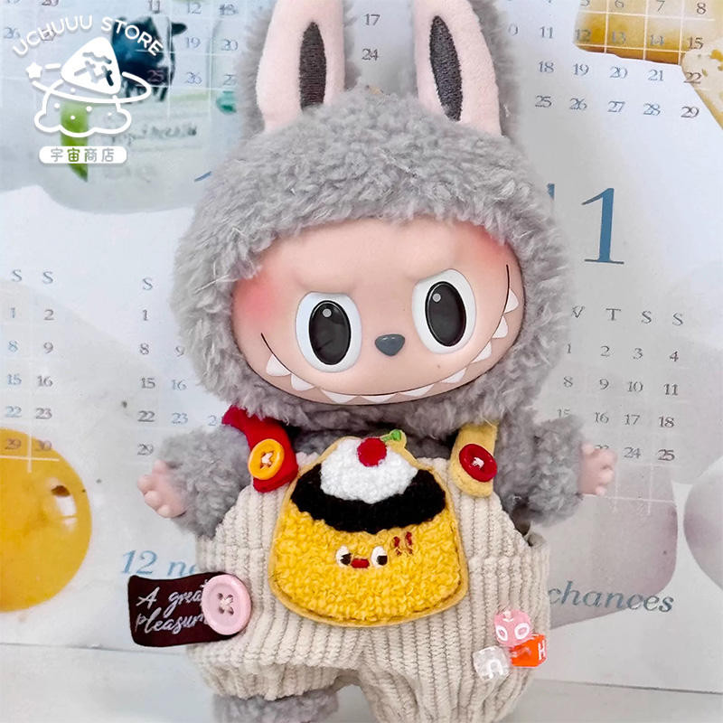 Dessert Overalls Sweatshirt 15cm20cm Cotton Doll Clothes Labubu Crawling Clothes Casual And Versatil