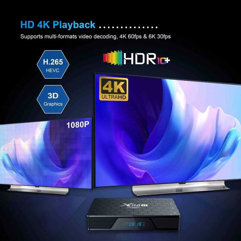 กล่องสมาร์ททีวี ☢ Android 12 X98h PRO เครื่องเล่นมีเดีย 4K 6K 4G 32G 64G 1000M 2.4&5G Wifi6 BT
