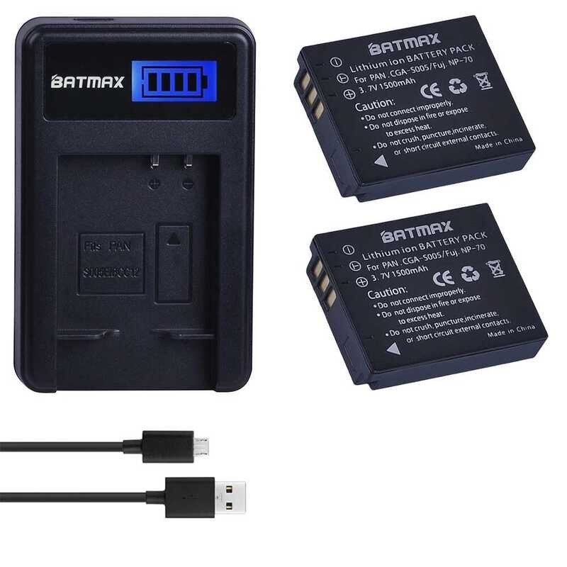 ▥ 2Pc 1500Mah Cga-S005e S005 Dmw-Bcc12แบตเตอรี่ + LCD USB Chargerสำหรับ Lumix Dmc-Lx1