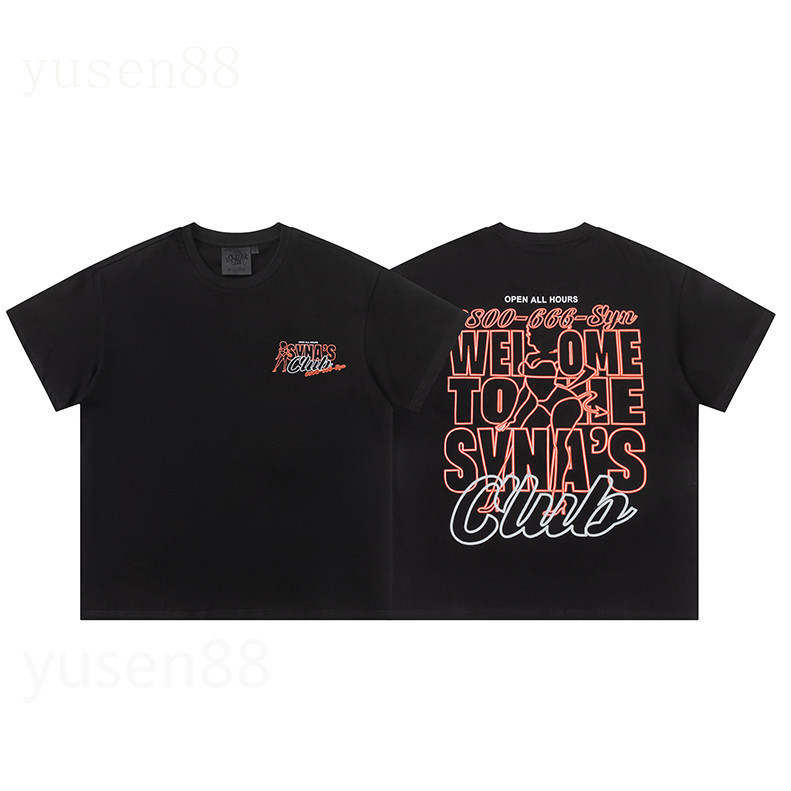 ♞ขายร้อนสไตล์ใหม่ DSY ตัวอักษรชายหญิงพิมพ์ผ้าฝ้ายเสื้อยืดแขนสั้น Street Hip-Hop หลวมรอบคอ Top 2025