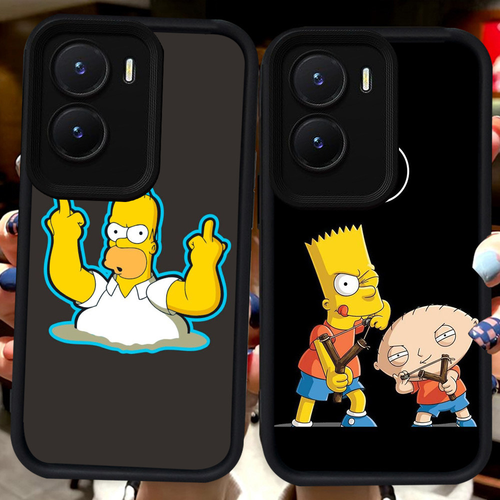 ปลอกสีดําสําหรับ VIVO Y15a Y75 Y55 Y35 Y56 iQOO 13 Z10 T4 Z9X Z9 Y22s Y16 Y15s Y22 Y01 5G Y01A H88 T